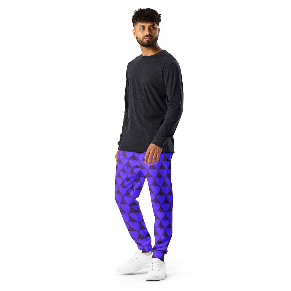 Miniatura: Pantaloni da jogging da uomo CUORI VIOLA SU VIOLA