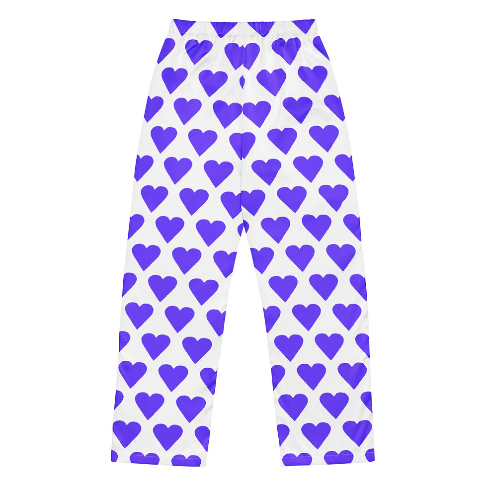 Thumbnail: Women’s pajama pants SMALL PURPLE HEARTS