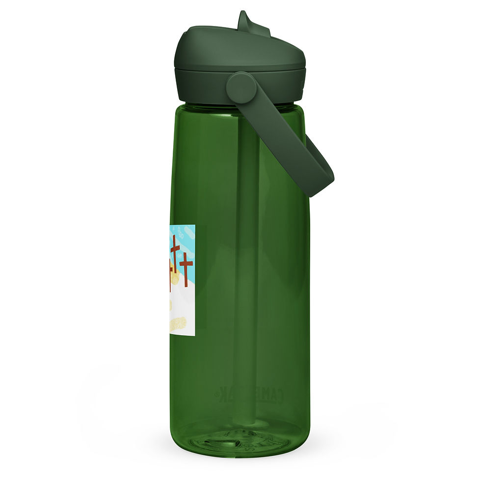 Miniatura: Bottiglia d'acqua con cannuccia Flip 3 CROSSES