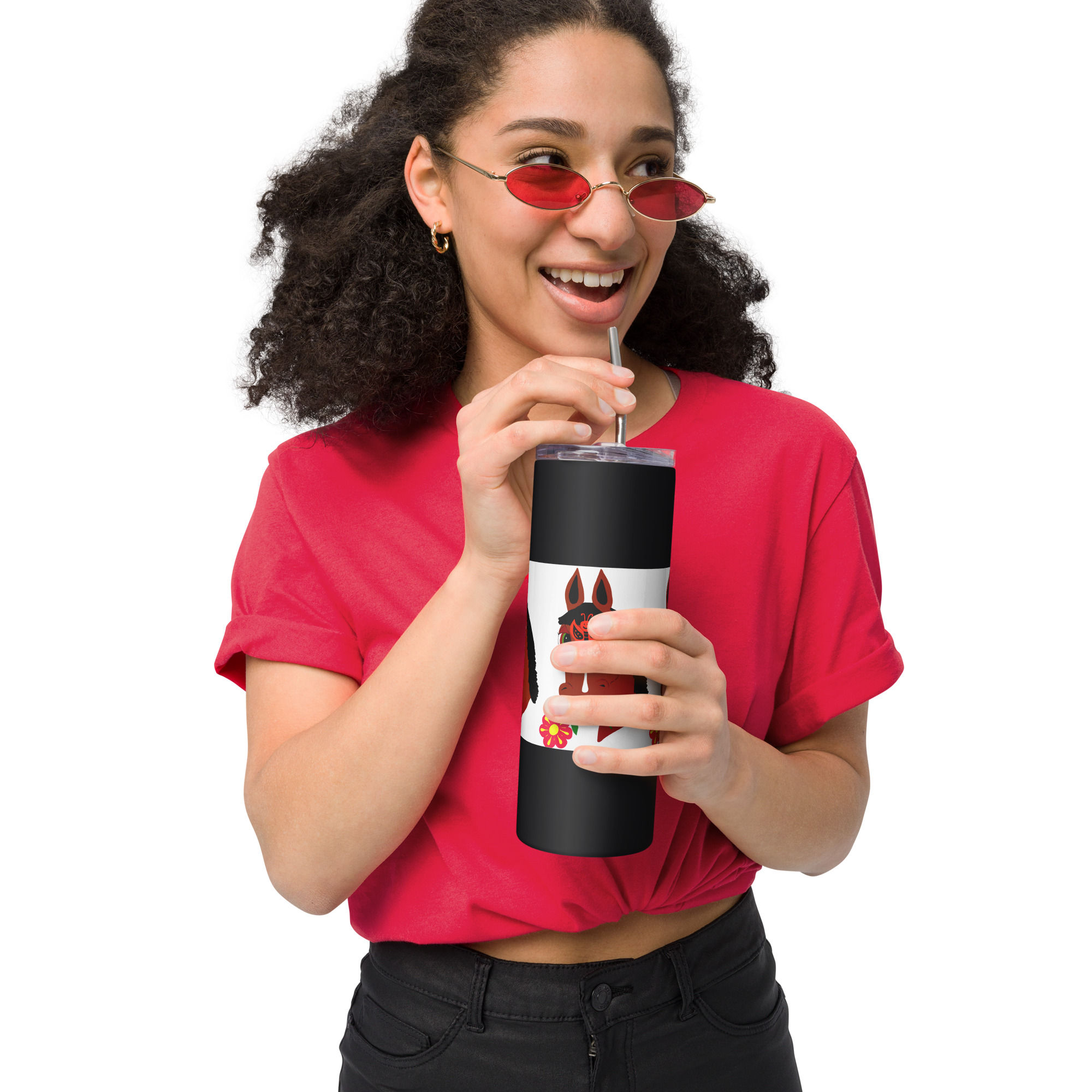 Stainless steel tumbler ELOISE BUTTERFLY FACE