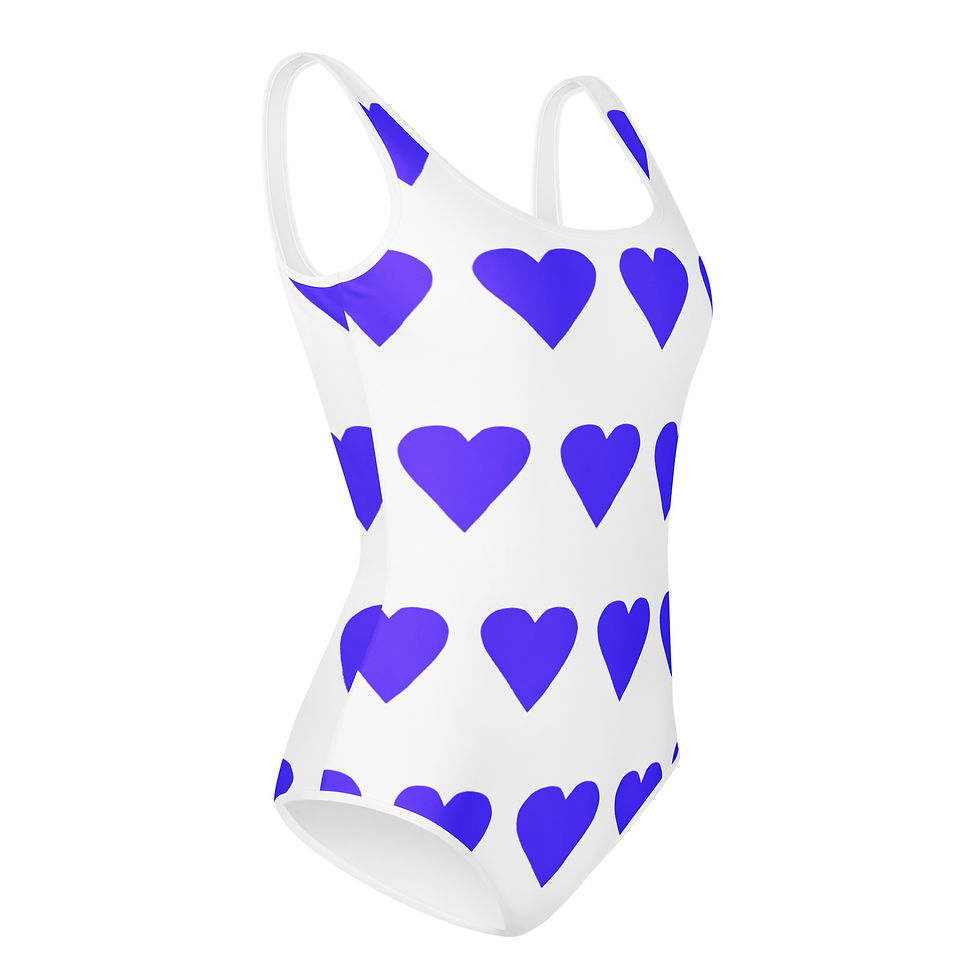 Miniatura: Traje de baño juvenil con estampado integral CORAZONES MORADOS