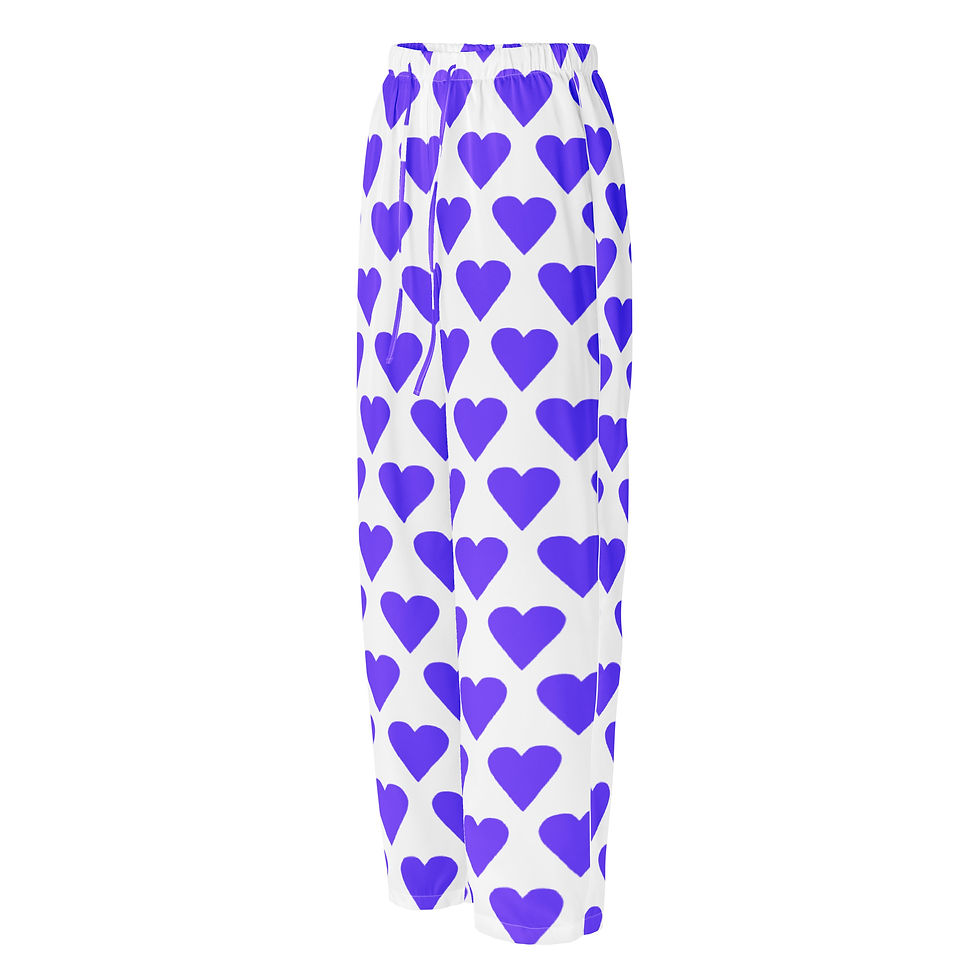 Miniatura: Pantaloni pigiama da donna PICCOLI CUORI VIOLA