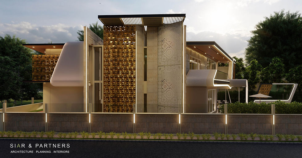 Water Villa - Side Elevation