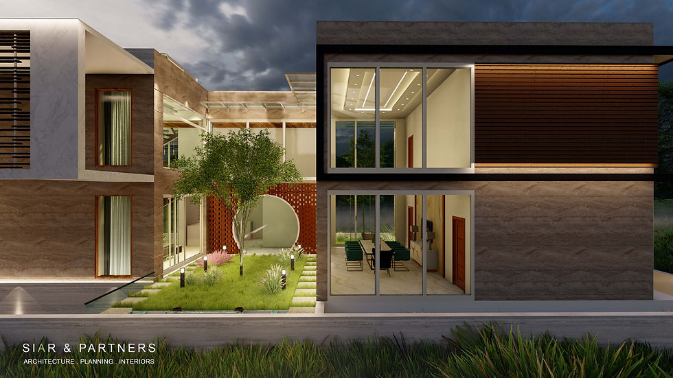 Cross House - Courtyard Living Dining