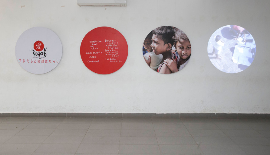 Art works at the entrance of the Photo exhibition