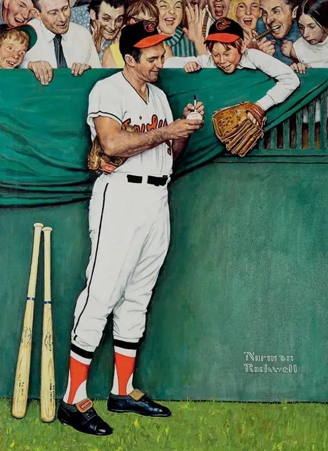 A Norman Rockwell baseball painting