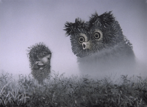 yuri norstein hedgehog owl.gif