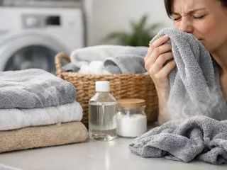 why do towels smell sour