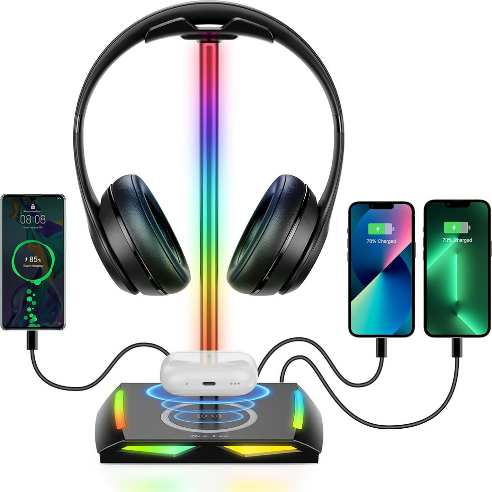 New-bee Wireless Headset Stand with RGB Lights