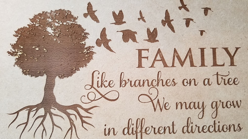 Thumbnail: Family Quote Mini Sign Engraved on Light finished Wood