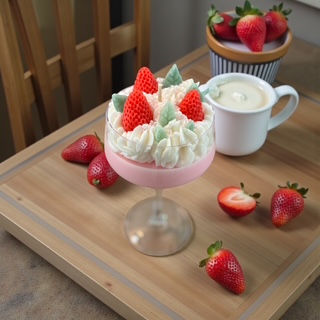 Strawberries & Cream Martini Dessert Candle