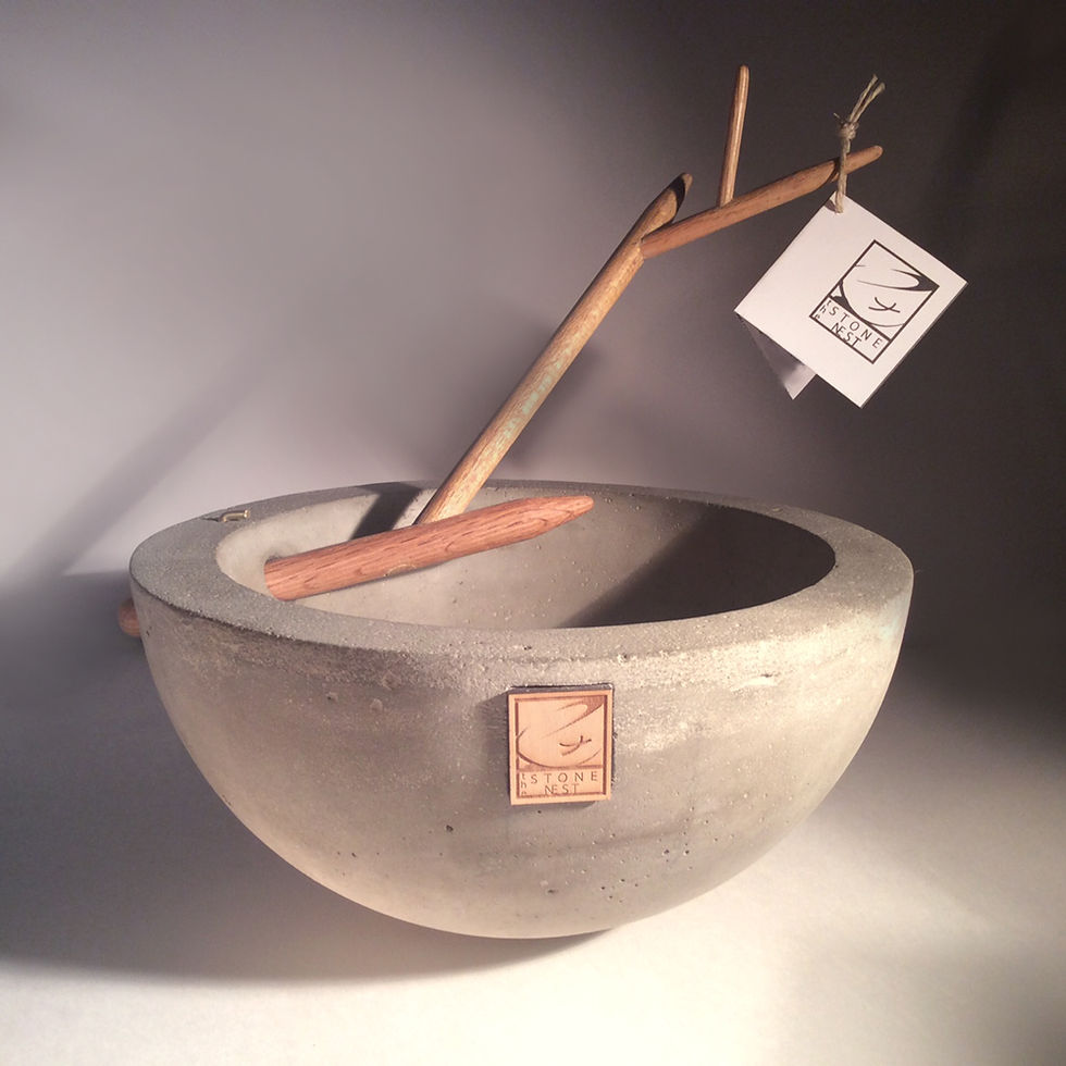 Thumbnail: The Stone Nest 12" concrete bowl with removable branch