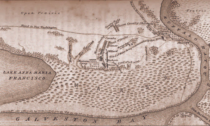 Map of the San Jacinto battle ground