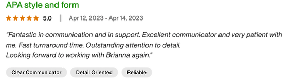 Professional Editing Co. positive review image