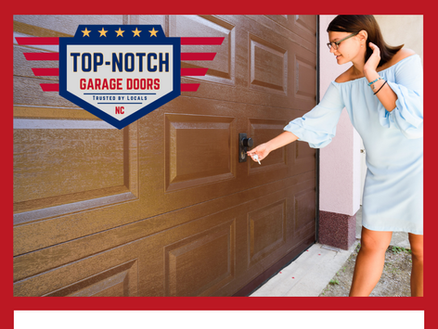 TNDG NC Happy Customer looking at new wood garage door