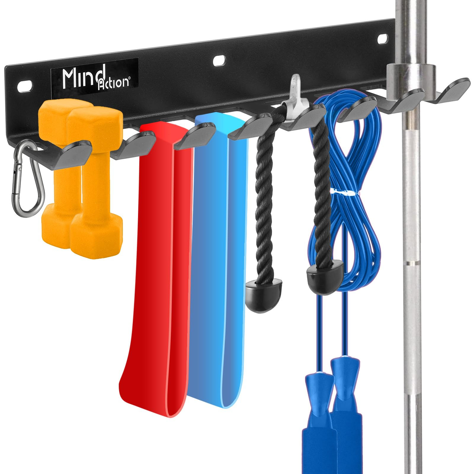Gym Storage Organizer Wall Mount Barbell Holder Multi-Purpose Garage Gym Equipme