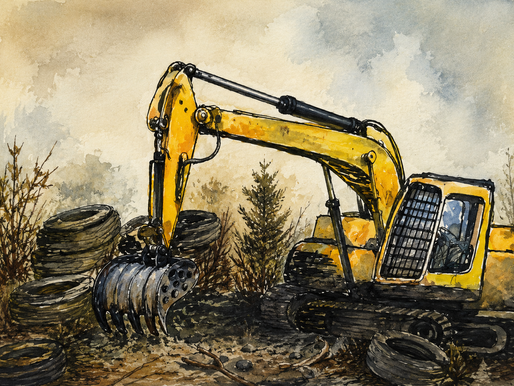 An Excavator on rest