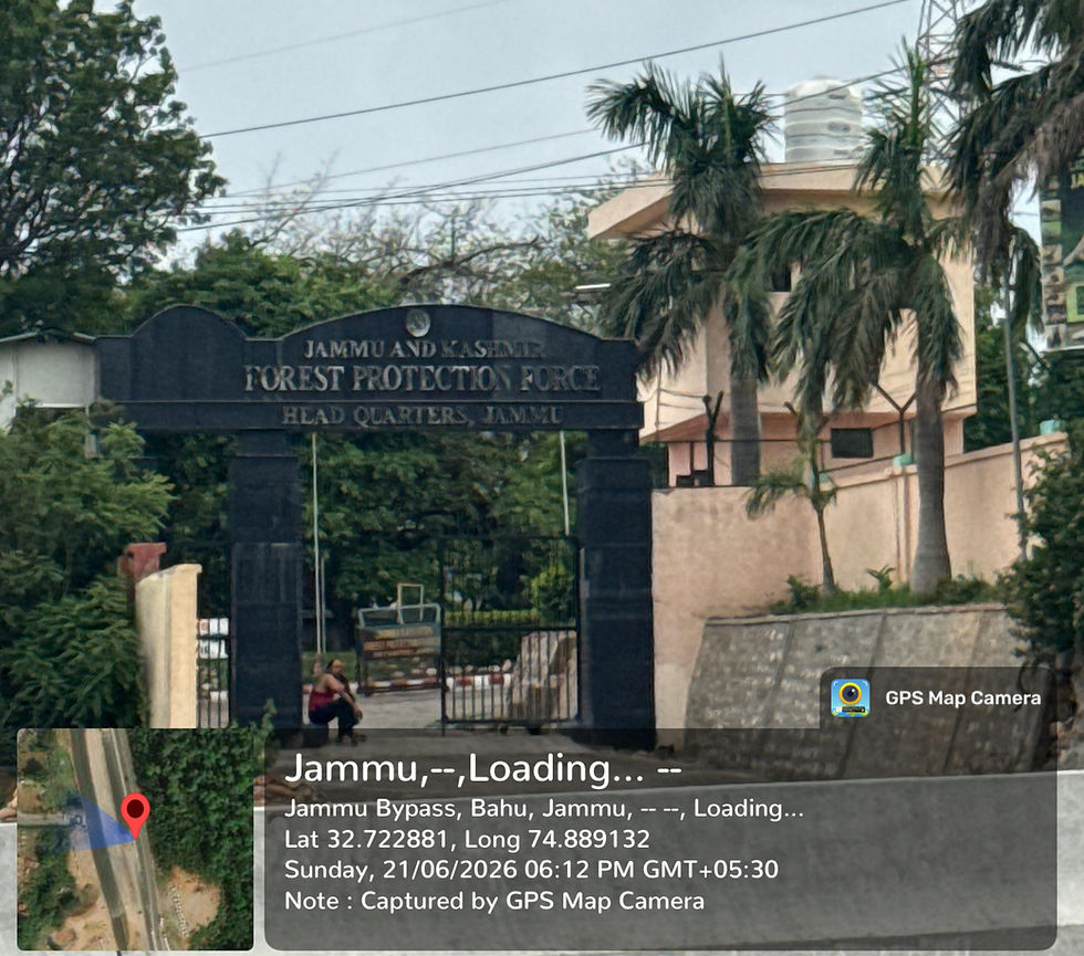 Figure 3: Picture of one such governmental building near Raika Forest. (Author’s Photograph, 21 June 2026, Bypass Jammu, Bahu Tehsil, Jammu, J&K, 6:12 PM)