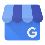 Blue storefront icon with Google "G" on a blue awning, suggesting a digital business or store setting; conveys a modern, professional mood.