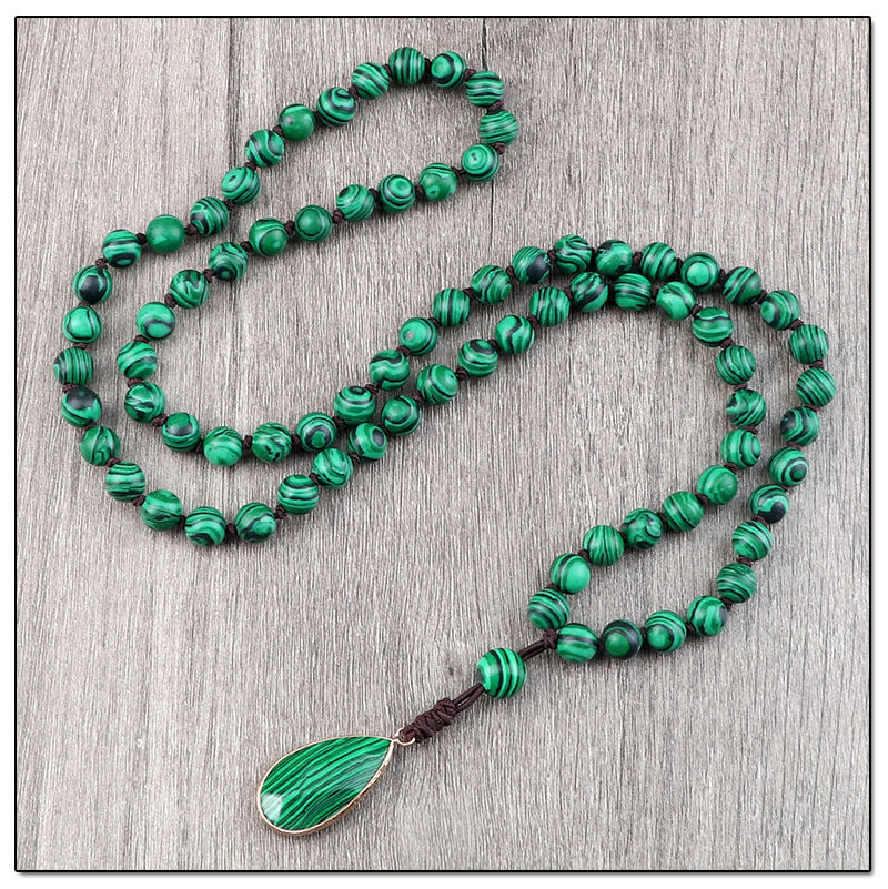 Thumbnail: Green Malachite Long Necklace