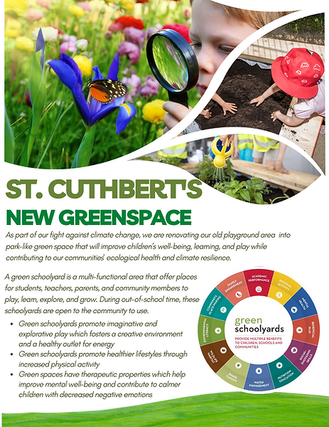 flyer for St. Cuthbert's New Greenspace