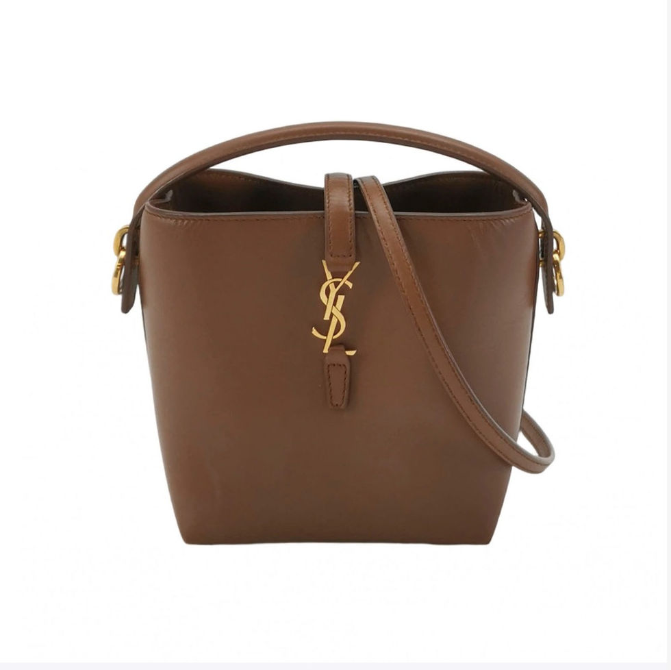 Thumbnail: SAINT LAURENT Le 37 Mini, коричнева теляча шкіра, золотиста фурнітура
