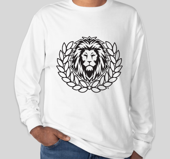 Thumbnail: Lion Long Tee Adult Unisex/Youth -Black or White Long Sleeve Tee Options