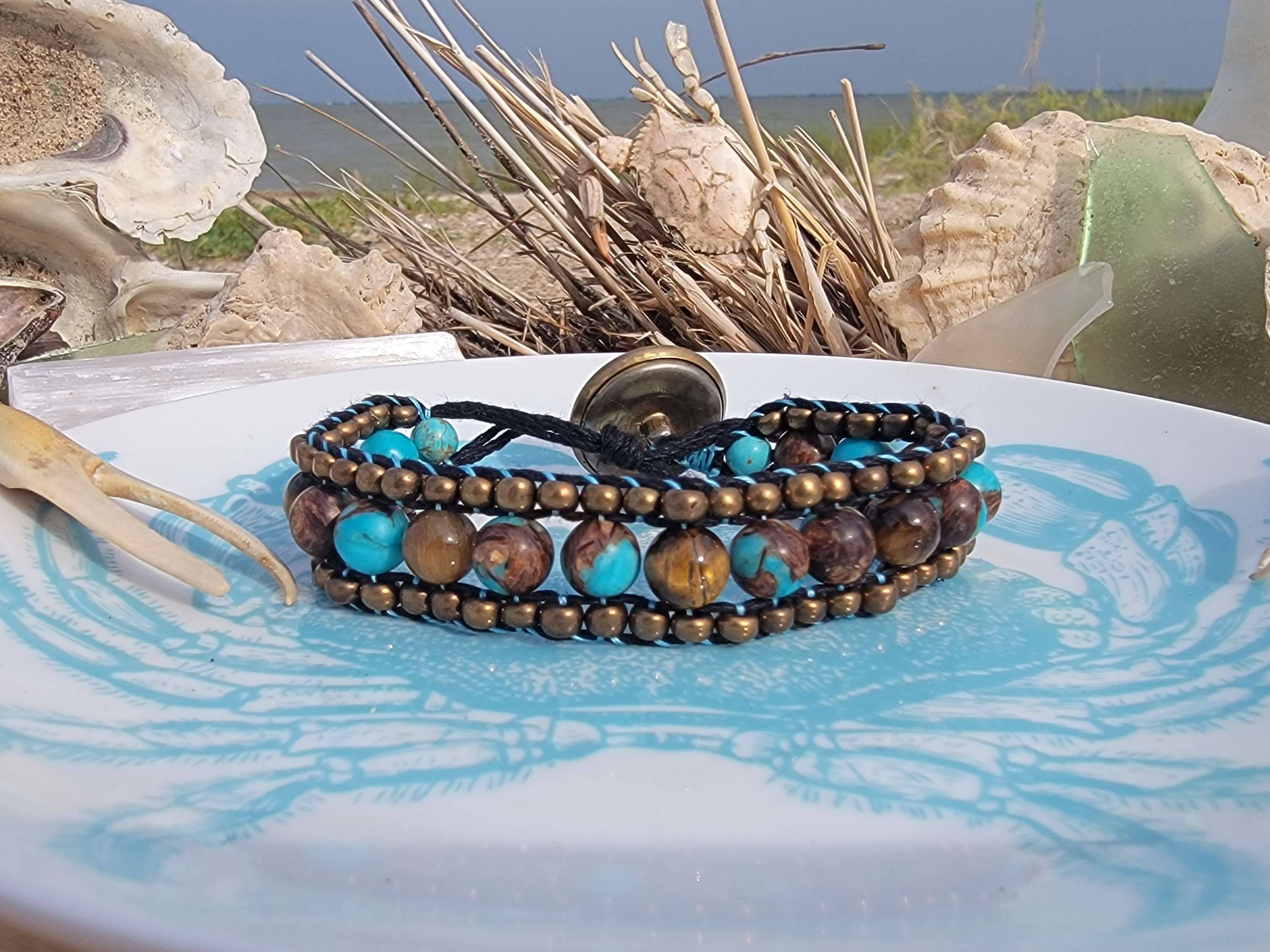 Turquoise and Tiger Eye Bracelet/Anklet 