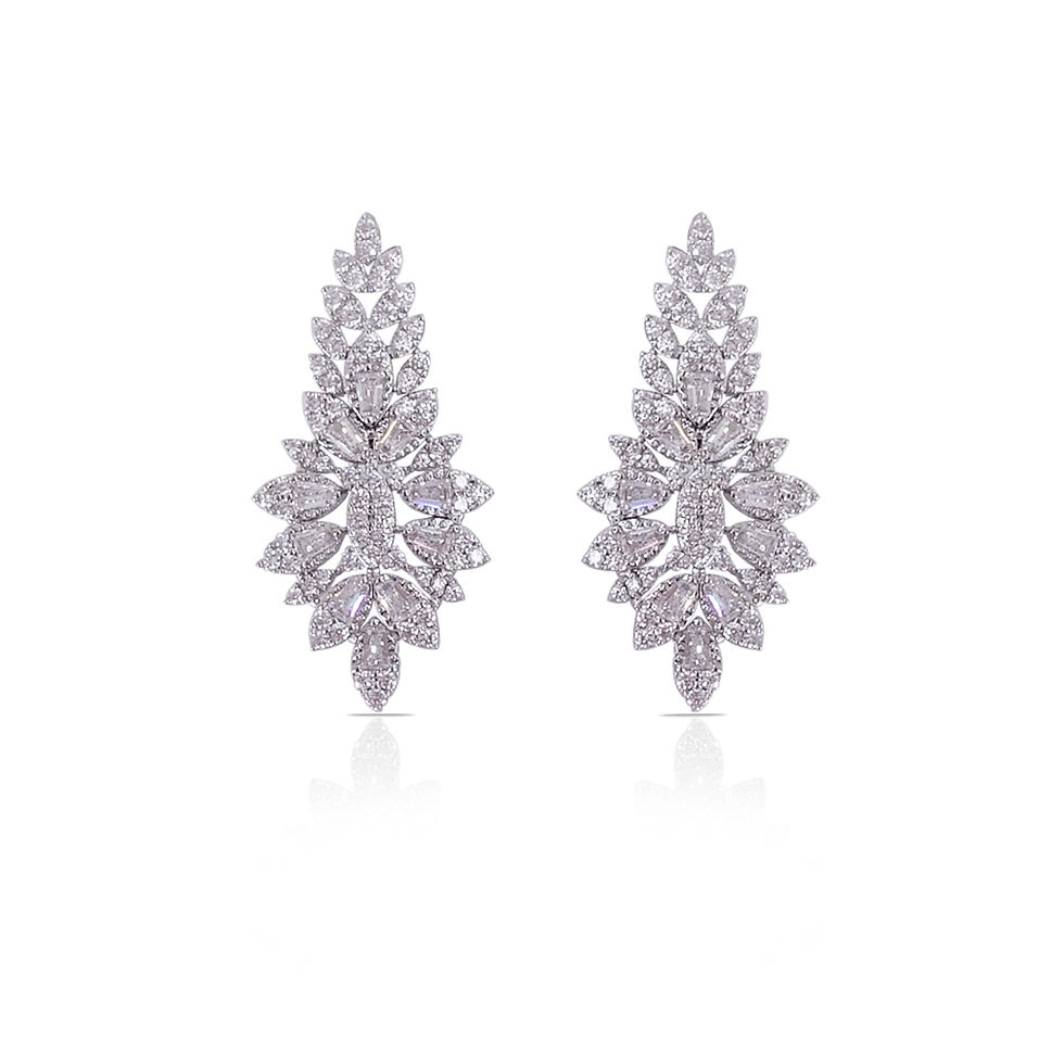 Thumbnail: Full Stone Rhodium Jewelry Set BMBDO0001R