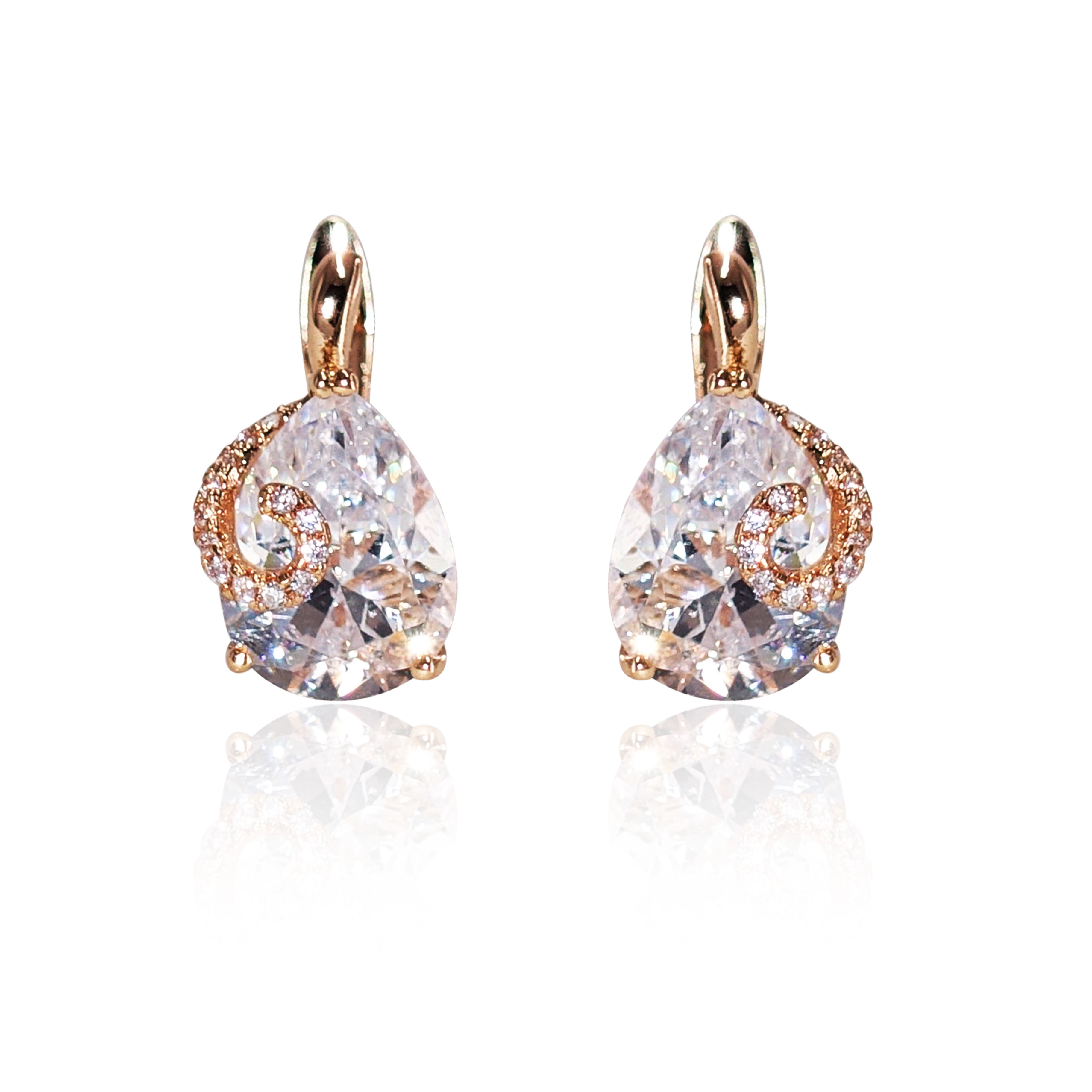 Tear Drop Gold Earring DJADU0332F