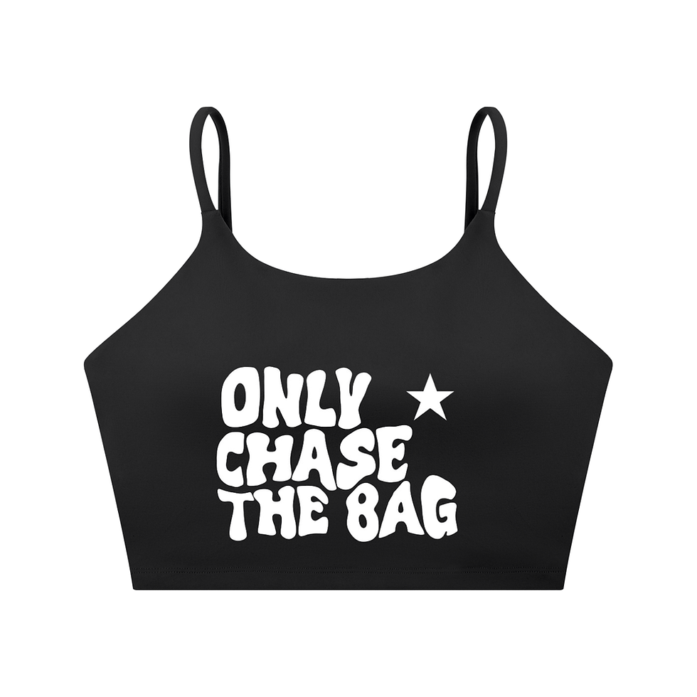 Thumbnail: EXE "Only Chase The Bag" Women's Spaghetti Strap Sports Bra
