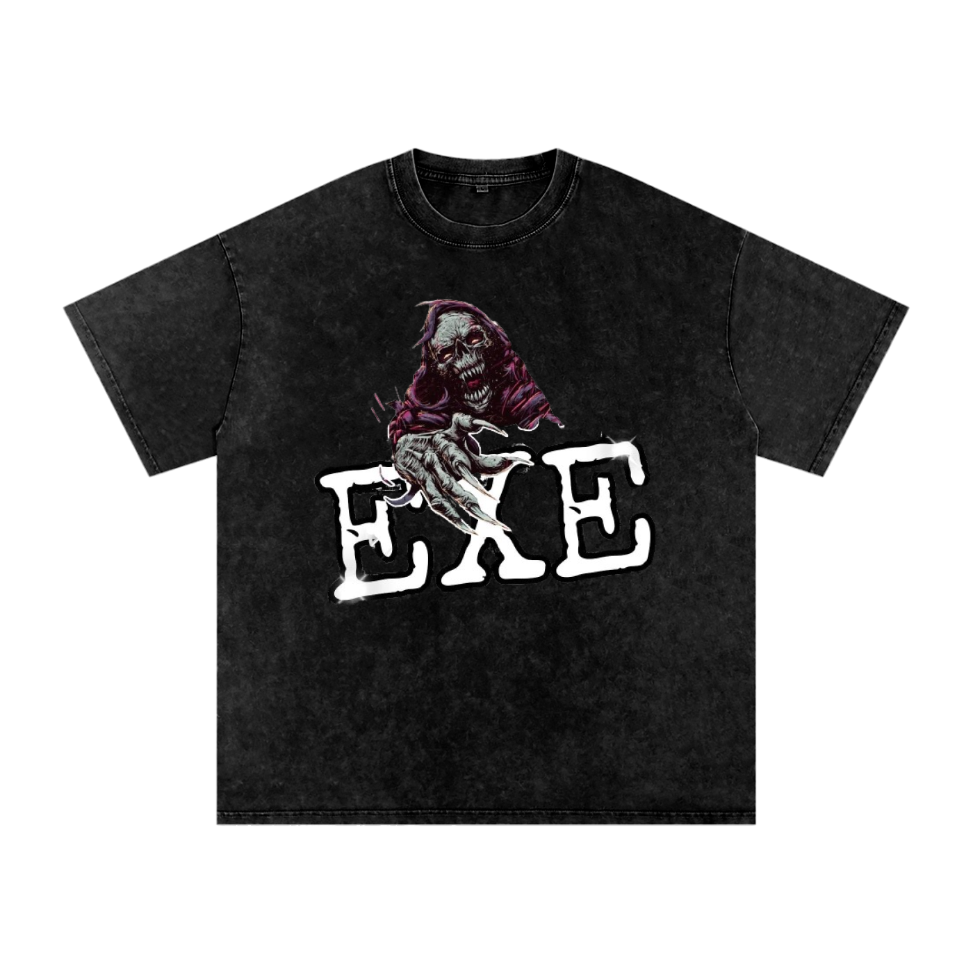 EXE 'GHOUL' Unisex Snow Washed Oversized Cotton T-Shirt