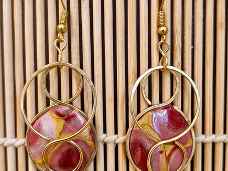 Boucle d'oreilles fantaisie fait main