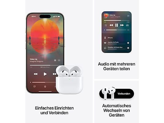 Miniaturbild: APPLE AirPods 4, In-ear Kopfhörer Bluetooth Weiß