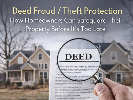 Deed Fraud / Theft Protection: How Homeowners Can Safeguard Their Property Before It’s Too Late