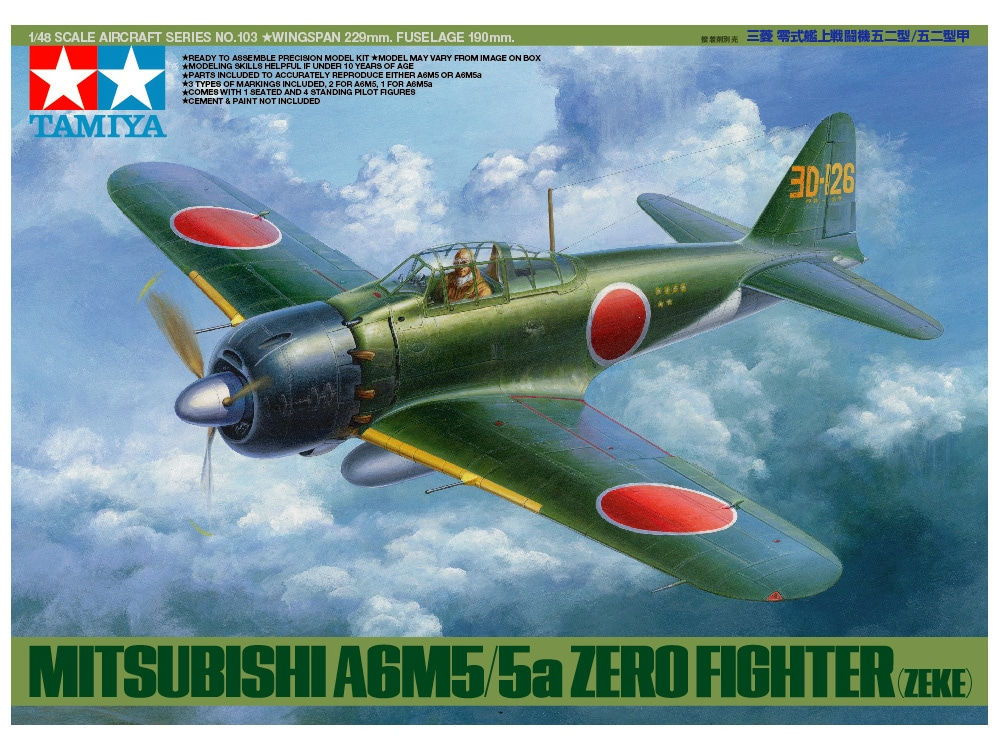 TAMIYA 1/48 61103 WWII JAPANESE MITSUBISHI A6M5a ZERO FIGHTER