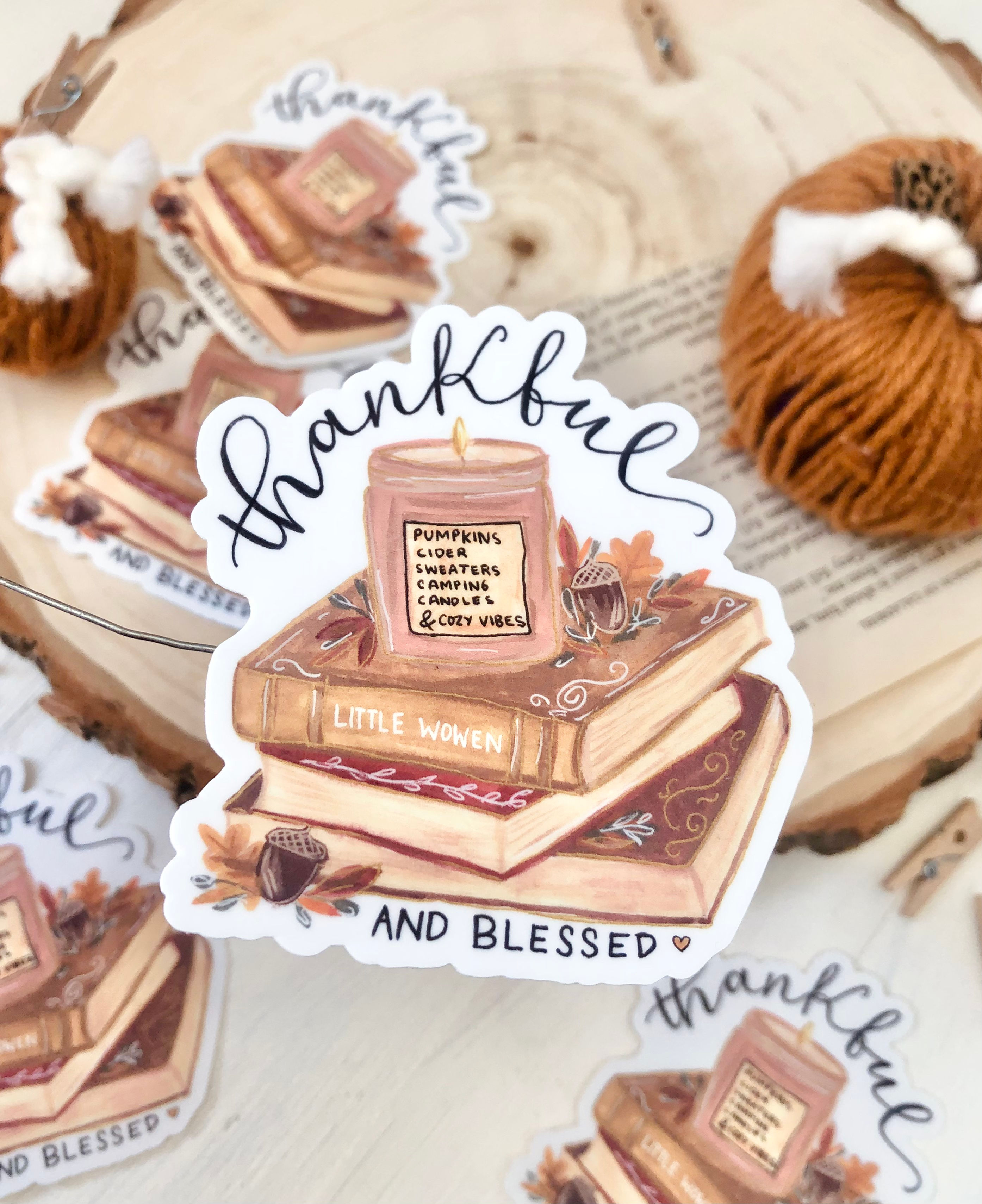 Thankful and Blessed Vinyl Sticker