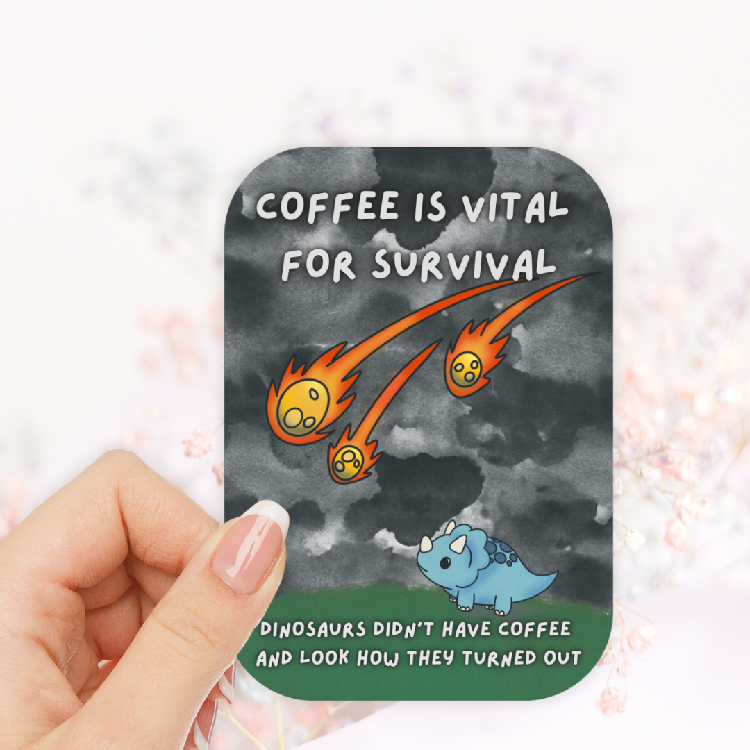 Coffee is vital to survival waterproof vinyl sticker