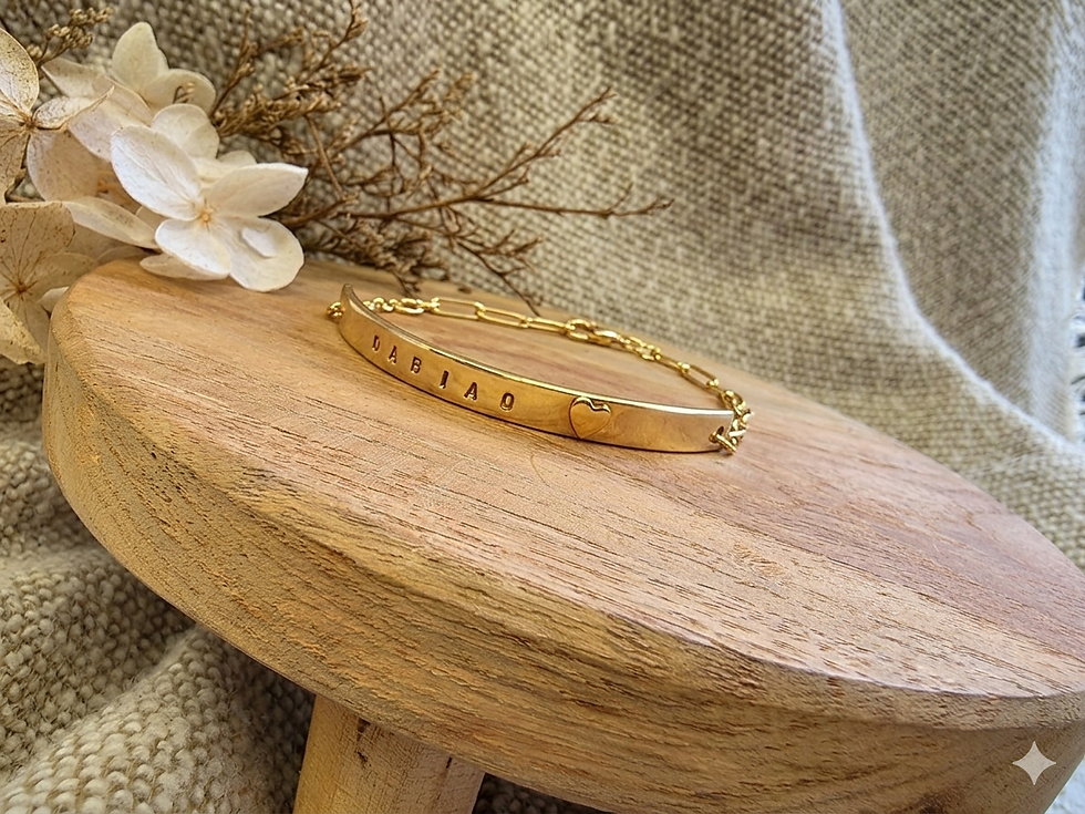 Thumbnail: Sterling Silver Gold I.D Personalised engraved bar bracelet bangle