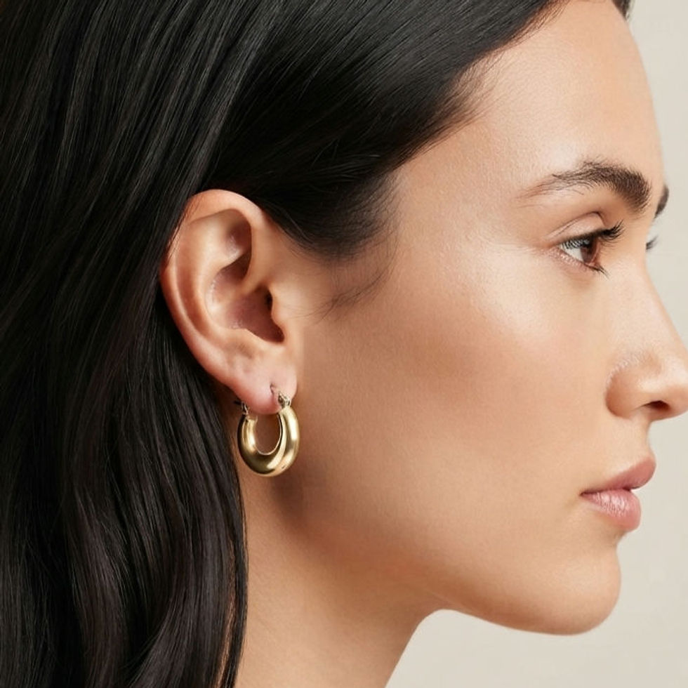 Thumbnail: Chunky statement earrings hinged hoops