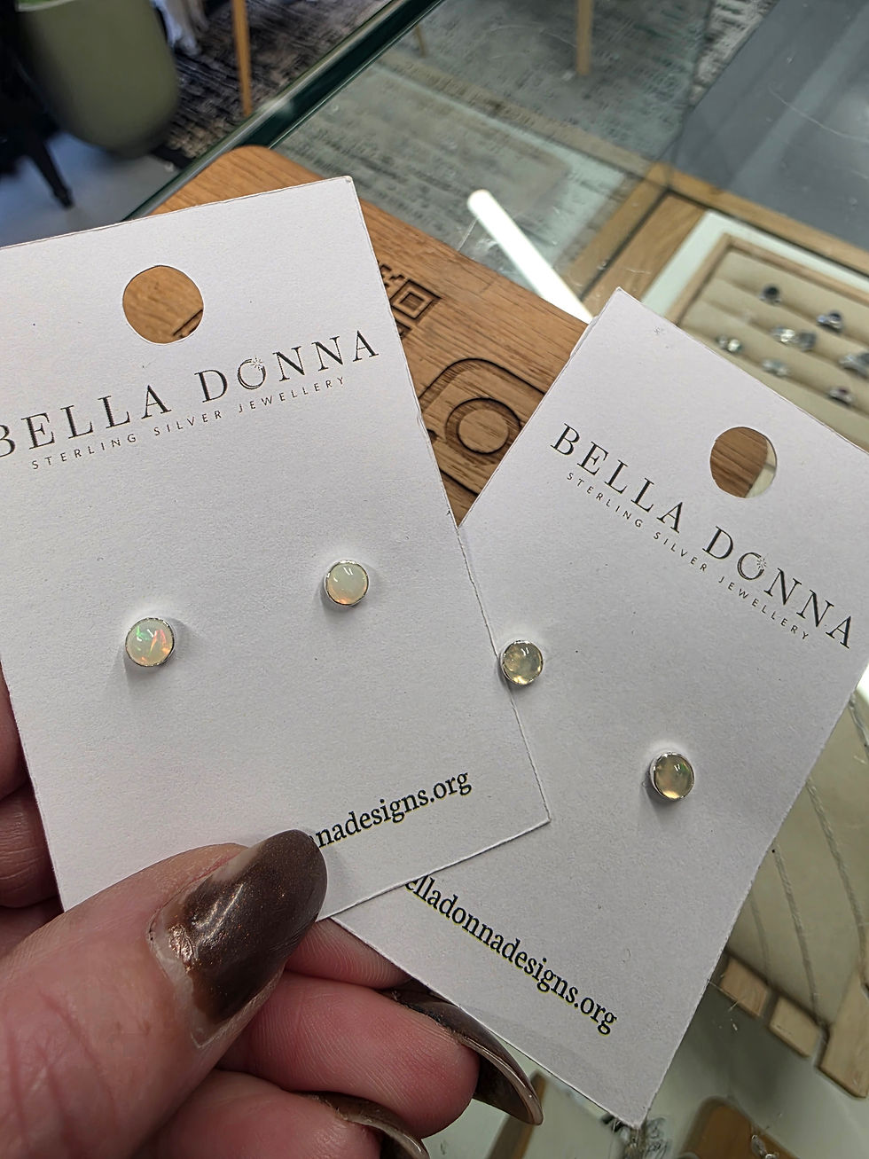 Thumbnail: Sterling Silver or gold Ethiopian opal 5mm Stud earrings studs