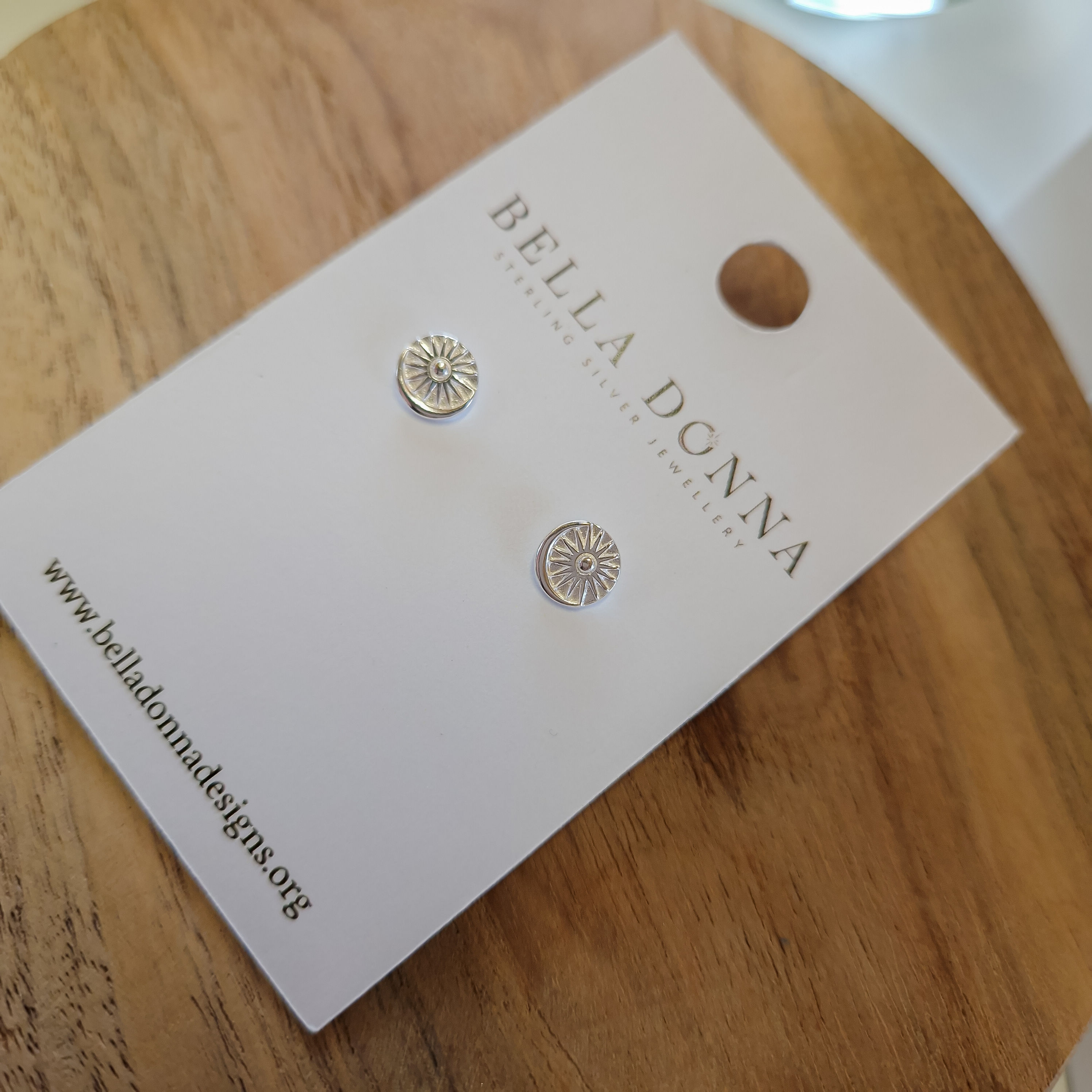  Sun and cresent moon Studs stud earrings