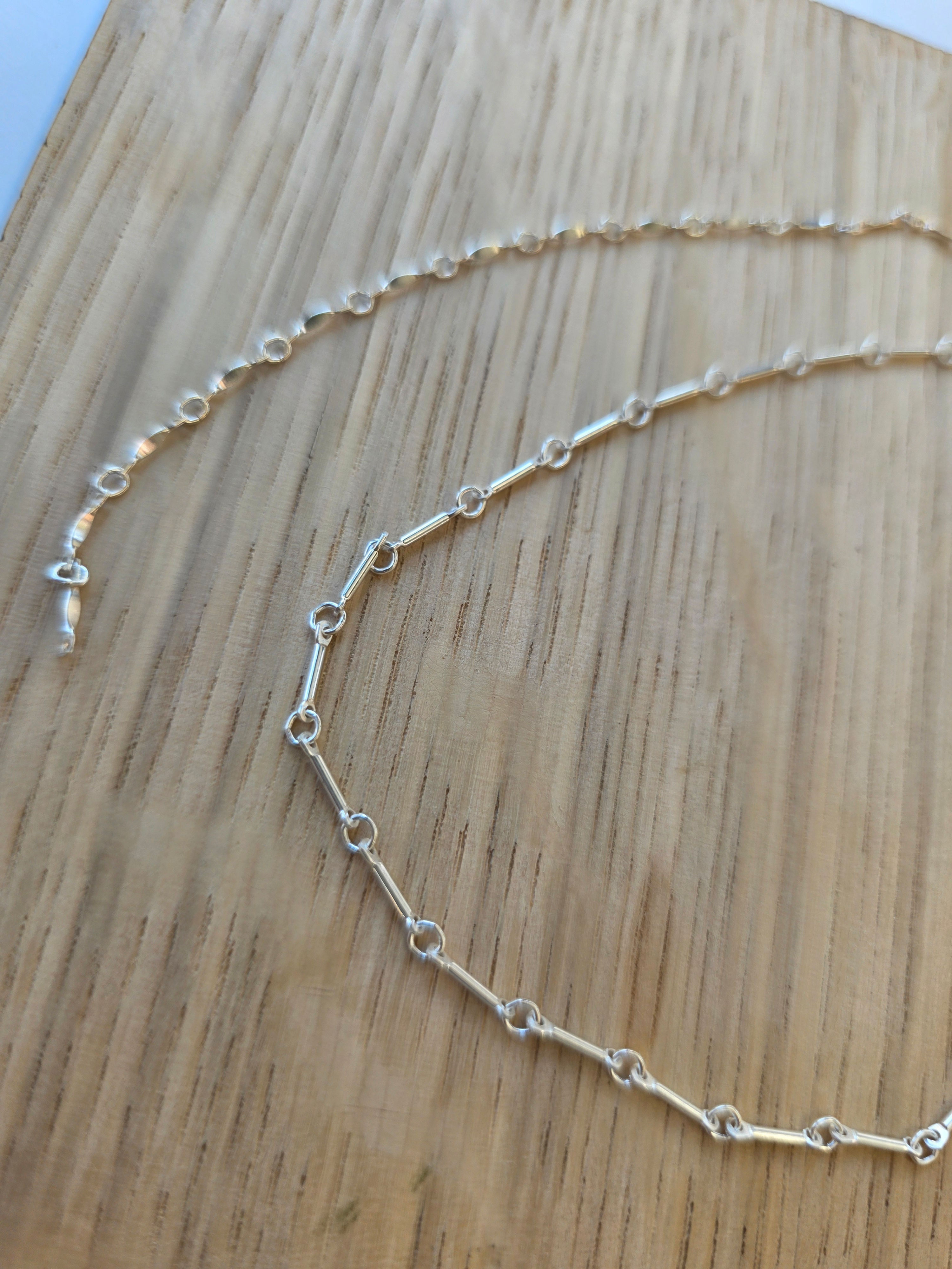 Simple chain necklace gold or silver components 