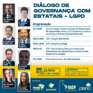 Estão abertas as inscrições para o evento “Diálogo de Governança com Estatais com ênfase na LGPD”