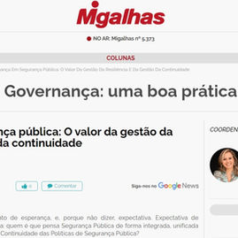 Governança em segurança pública é tema de artigo da RGB
