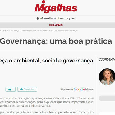 Artigo da RGB aborda ESG