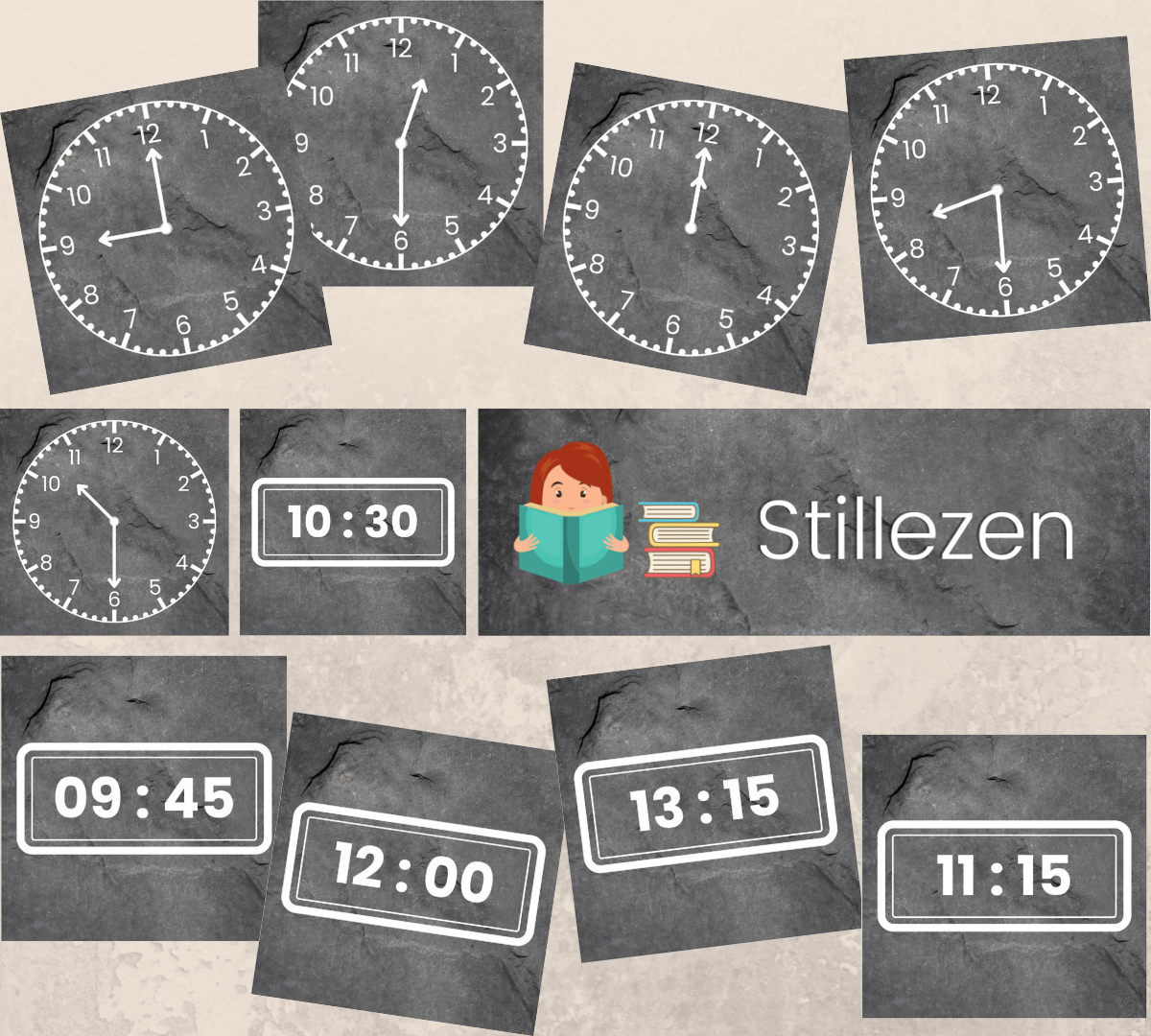 Klokjes passend bij dagritmekaarten