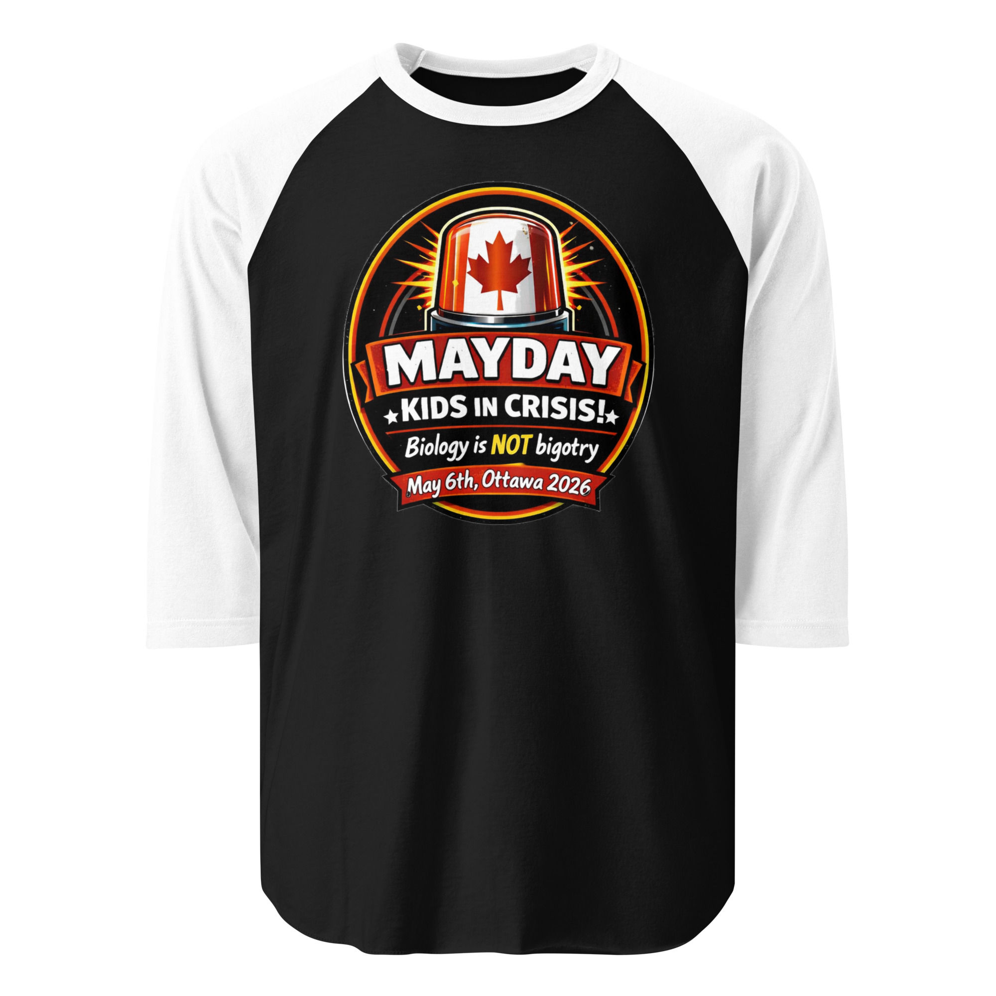 MAYDAY 3/4 sleeve raglan shirt