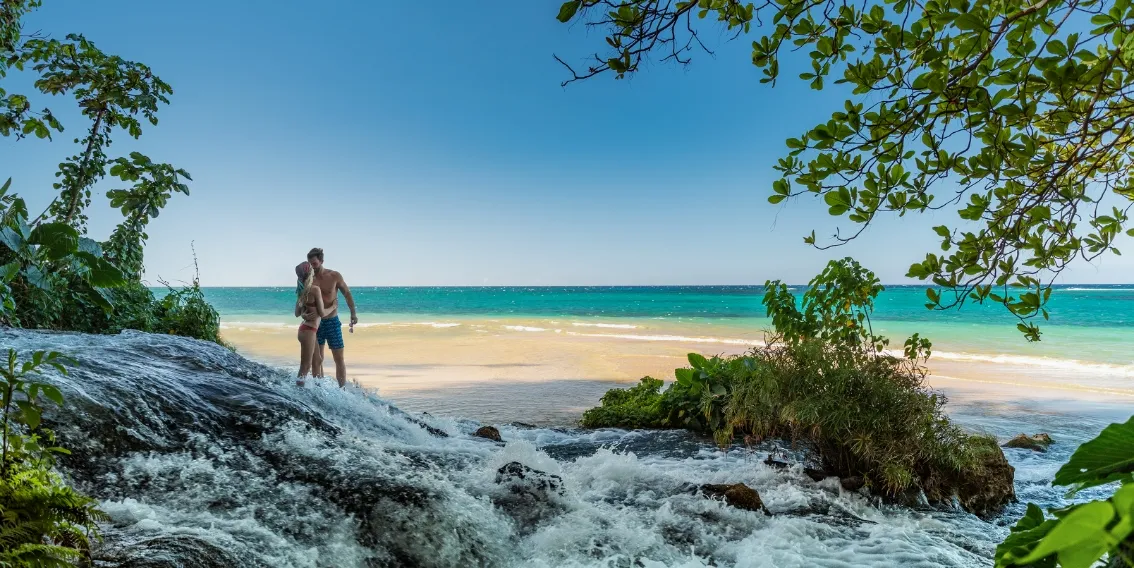 Couple on Kissing on a beach in Jamaica