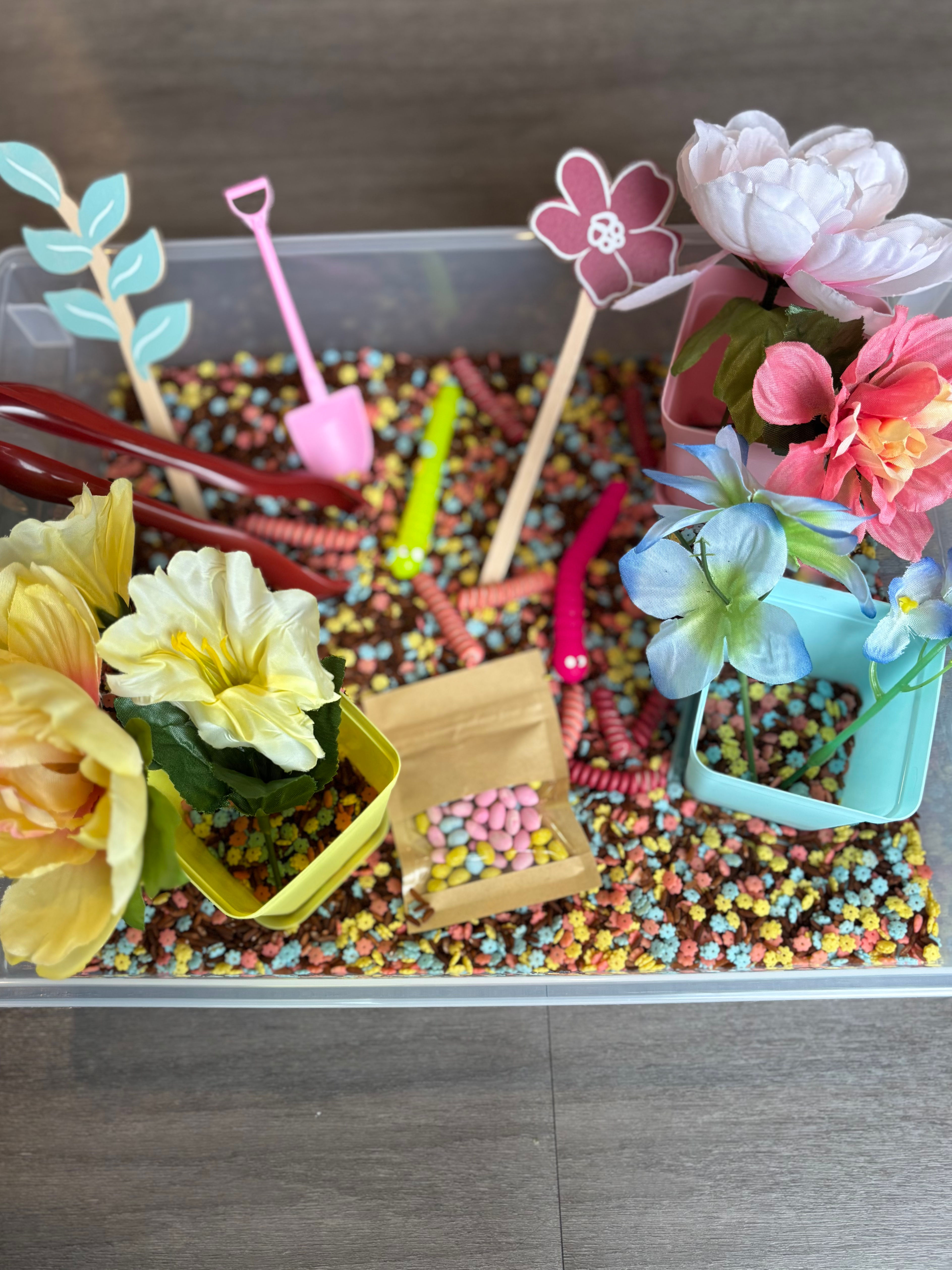 May Flowers Sensory Bin